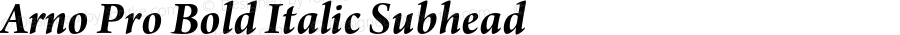 Arno Pro Bold Italic Subhead