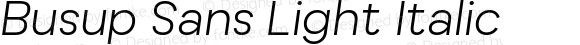 Busup Sans Light Italic