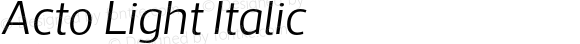 Acto Light Italic