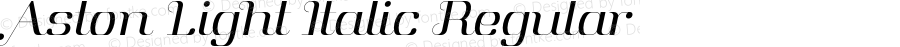 Aston Light Italic Regular Version 1.000