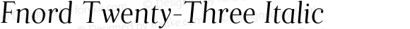 Fnord Twenty-Three Italic