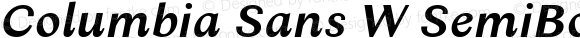 Columbia Sans W SemiBold Italic