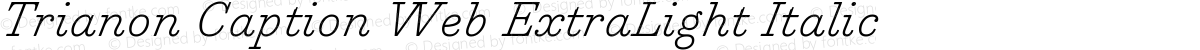 Trianon Caption Web ExtraLight Italic