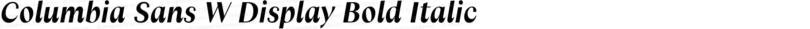Columbia Sans W Display Bold Italic