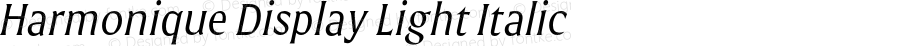 Harmonique Display Light Italic