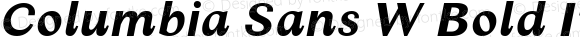 Columbia Sans W Bold Italic