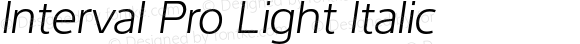 Interval Pro Light Italic