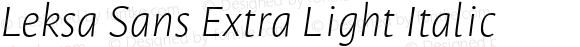 Leksa Sans Extra Light Italic
