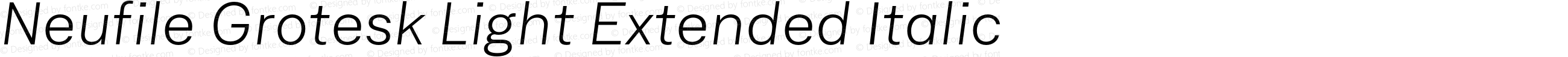 Neufile Grotesk Light Extended Italic