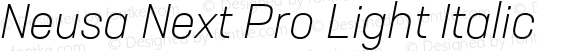 Neusa Next Pro Light Italic