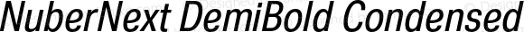 NuberNext DemiBold Condensed Italic