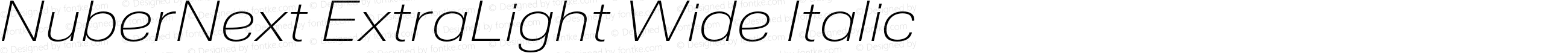 NuberNext ExtraLight Wide Italic