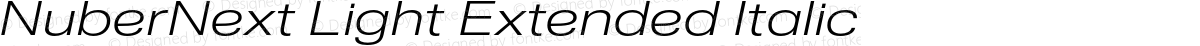 NuberNext Light Extended Italic