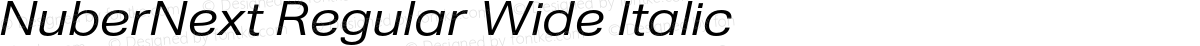 NuberNext Regular Wide Italic