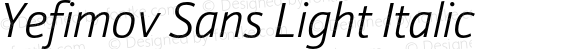 Yefimov Sans Light Italic