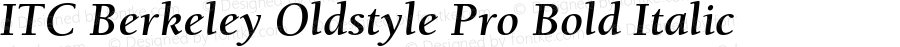 ITC Berkeley Oldstyle Pro Bold Italic