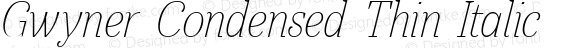 Gwyner Condensed Thin Italic