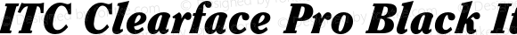 ITC Clearface Pro Black Italic