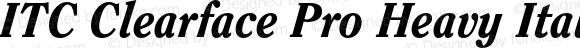 ITC Clearface Pro Heavy Italic