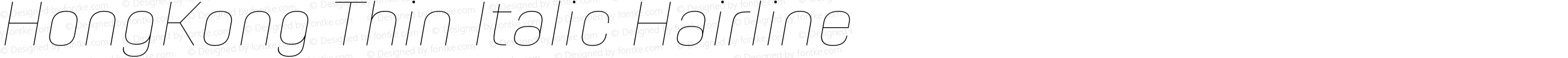 HongKong Thin Italic Hairline