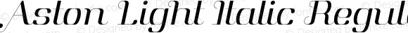 Aston Light Italic Regular Version 1.000