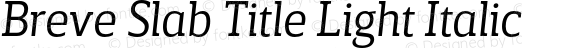 Breve Slab Title Light Italic