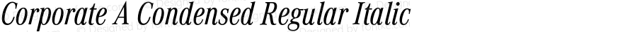 Corporate A Condensed Regular Italic