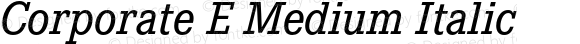 Corporate E Medium Italic