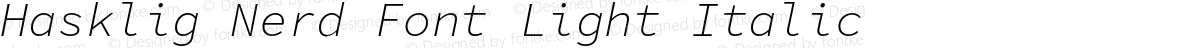 Hasklig Nerd Font Light Italic