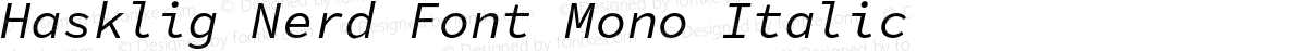 Hasklig Nerd Font Mono Italic