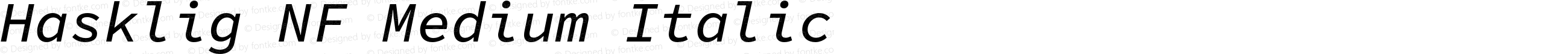 Hasklig NF Medium Italic