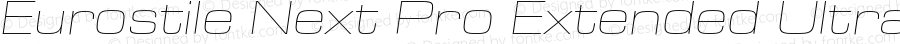 Eurostile Next Pro Extended UltraLight Italic