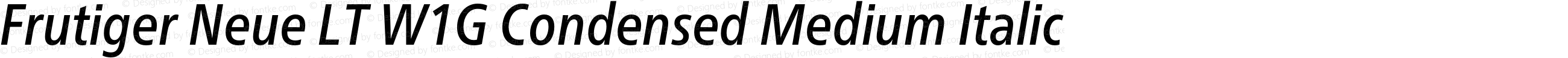 Frutiger Neue LT W1G Condensed Medium Italic