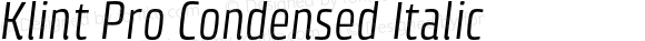 Klint Pro Condensed Italic