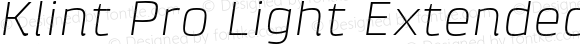 Klint Pro Light Extended Italic