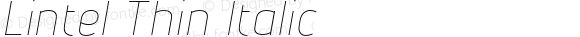 Lintel Thin Italic