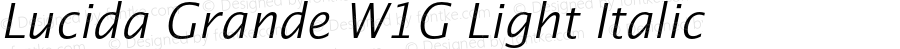 Lucida Grande W1G Light Italic