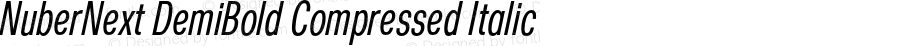 NuberNext DemiBold Compressed Italic