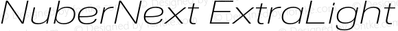 NuberNext ExtraLight Extended Italic