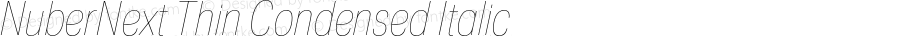 NuberNext Thin Condensed Italic