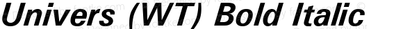 Univers (WT) Bold Italic