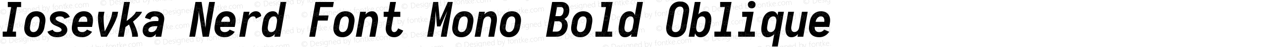 Iosevka Nerd Font Mono Bold Oblique