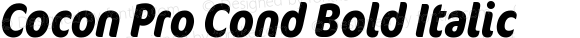 Cocon Pro Cond Bold Italic