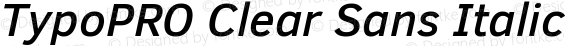 TypoPRO Clear Sans Medium Italic