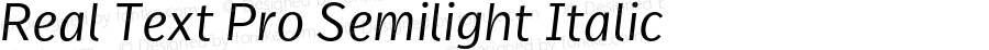 Real Text Pro Semilight Italic