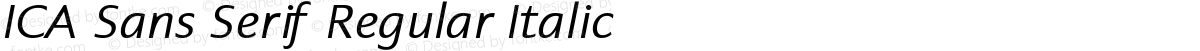 ICA Sans Serif Regular Italic