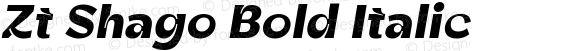 Zt Shago Bold Italic