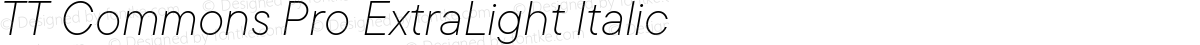 TT Commons Pro ExtraLight Italic