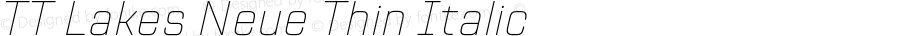 TT Lakes Neue Thin Italic