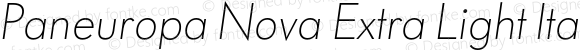 Paneuropa Nova Extra Light Italic